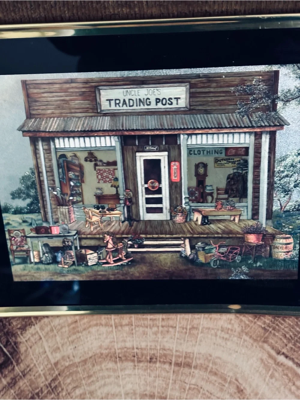 Kay Lamb Shannon “Uncle Joe’s Trading Post” Foil Art Coca-Cola Vintage